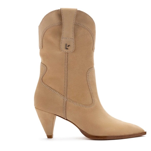 Larroude Thelma Boot In Sand Suede - Picture 4 of 9